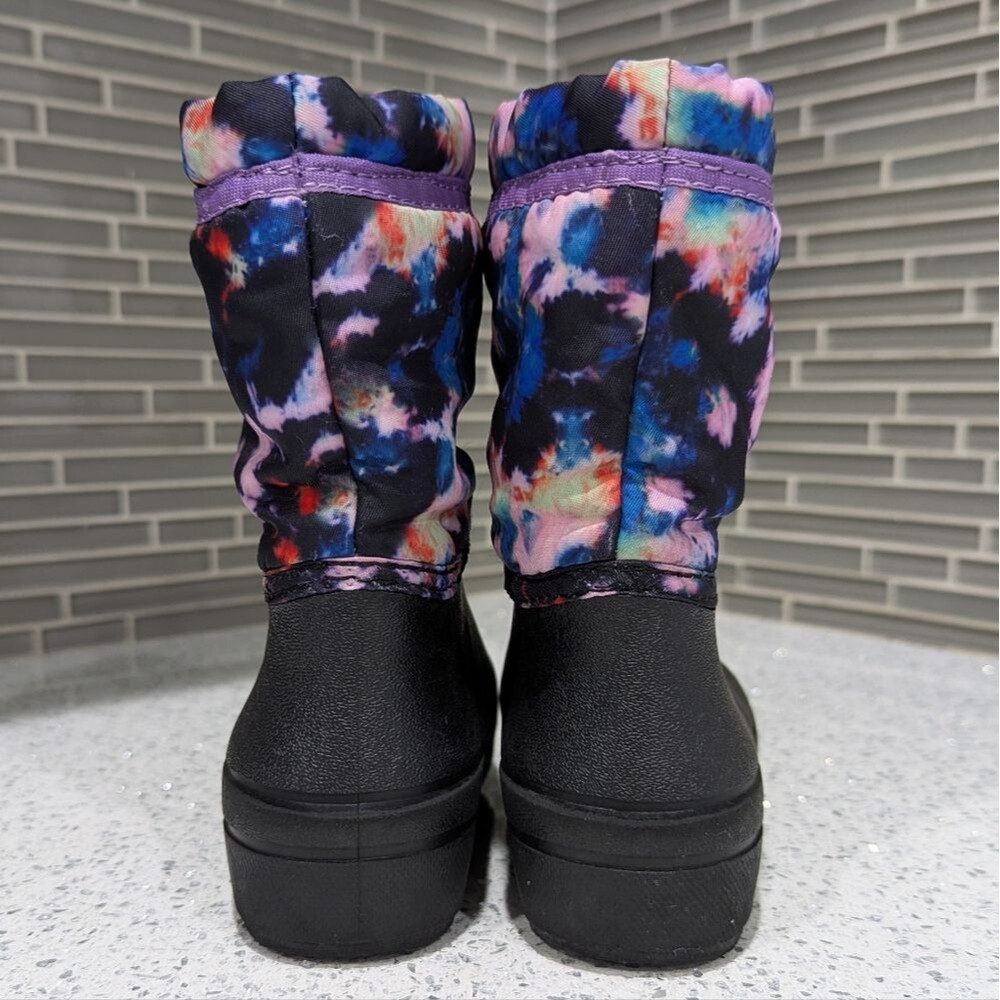 Bogs Kids Girls Snow Shell Waterproof Rain Snow Boot Black Purple Cosmos Size 11 - Picture 6 of 9